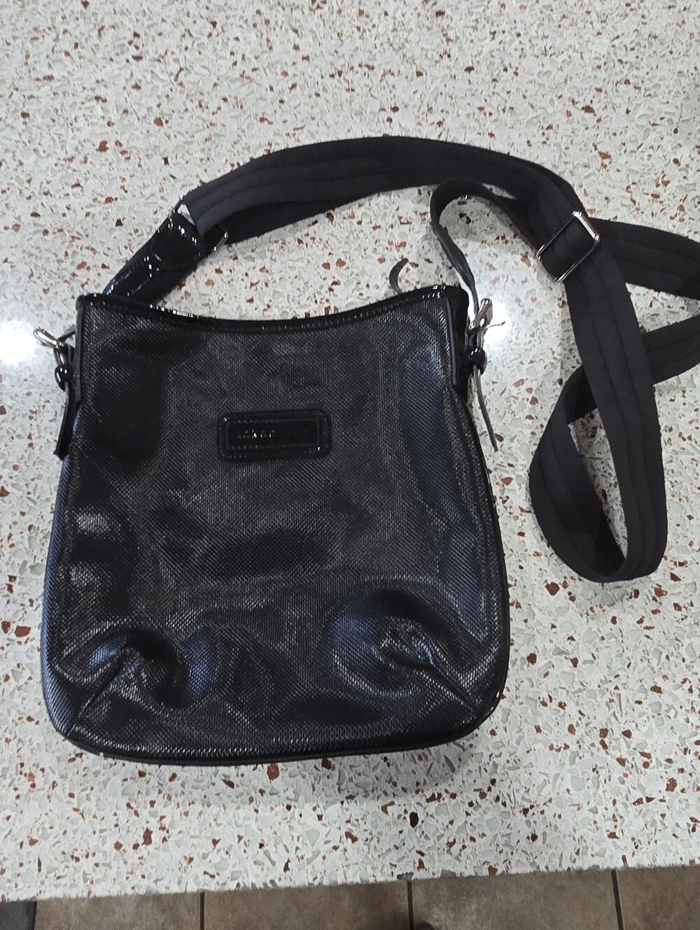 Longchamps Metallic Black Crossbody Bag - Women